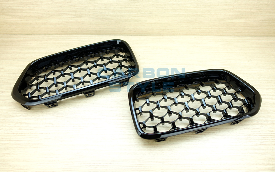 For BMW X2 F39 Diamond Style 2018~2020 Shiny Black Front Grille