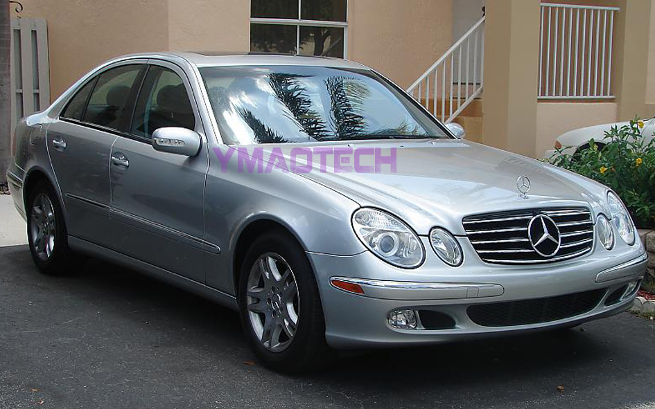 Pre-Facelift 5 Fins Shiny Gloss Black Fit BENZ W211 E-Class Front