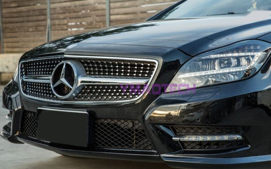 Diamond Look Gloss Black For BENZ CLS W218 A Look Bumper Front Grill  2011-2014